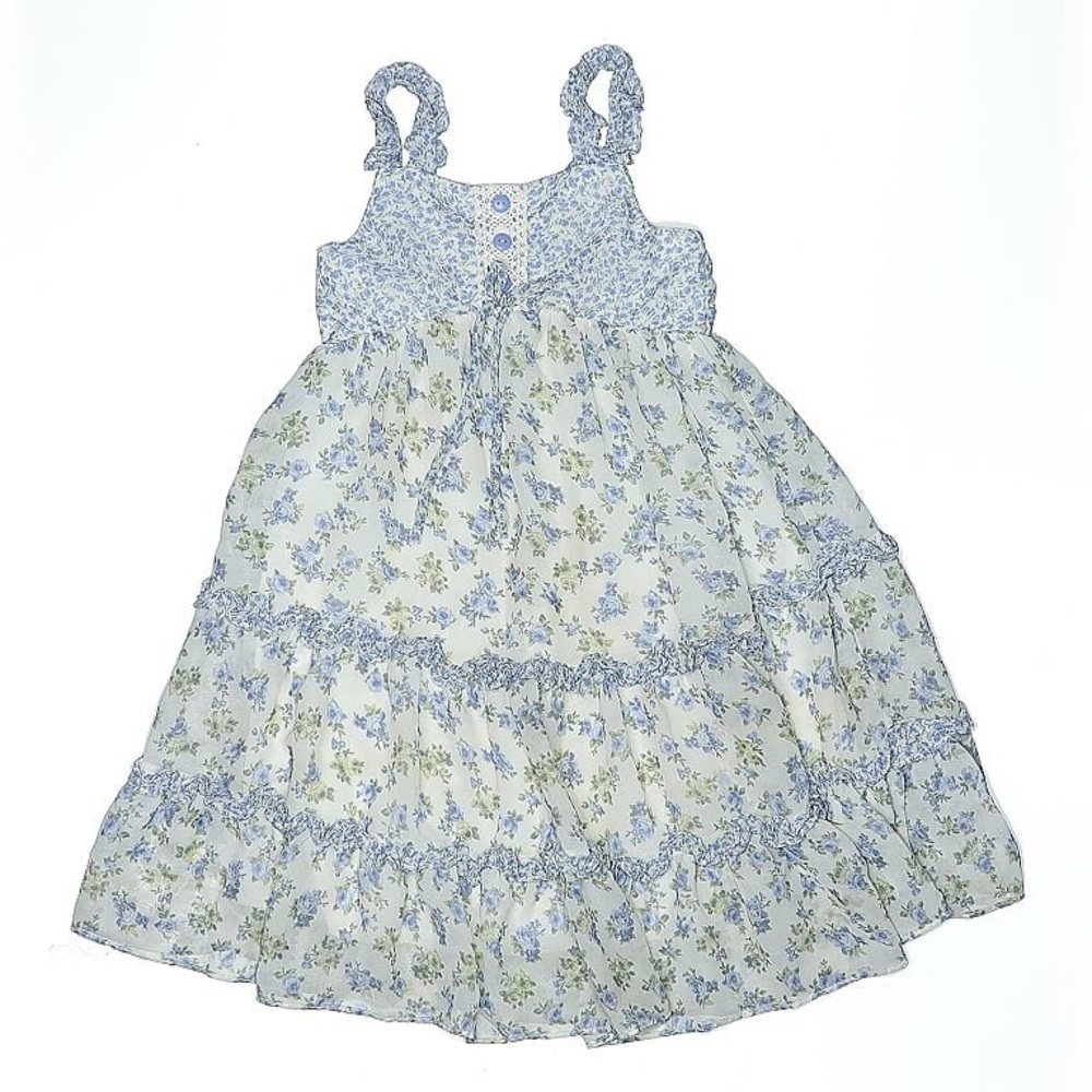 Jonna Michelle | Girls Chic Blue and White Floral‎ Dress